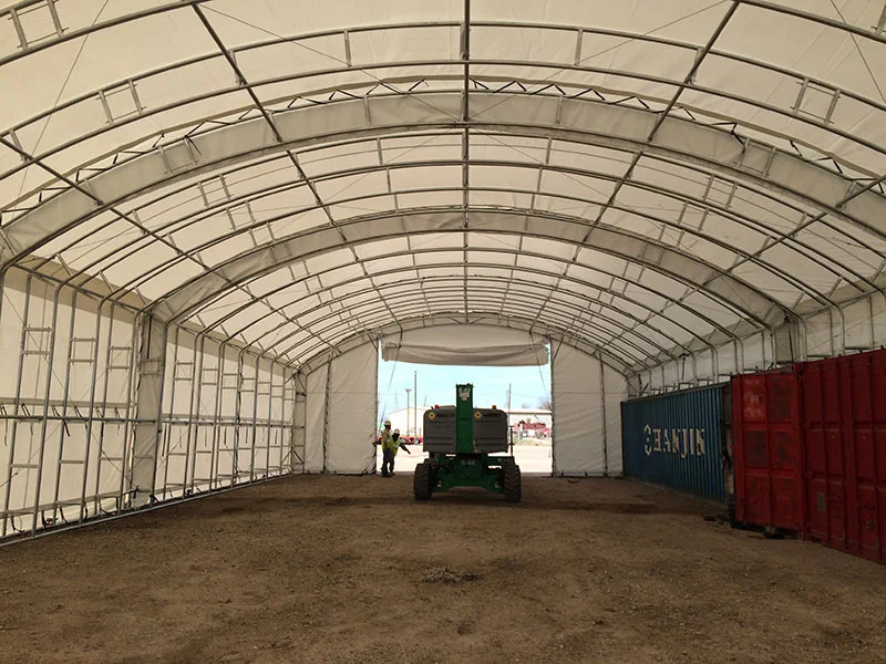 Custom Fabric Buildings Inside a custom container tent